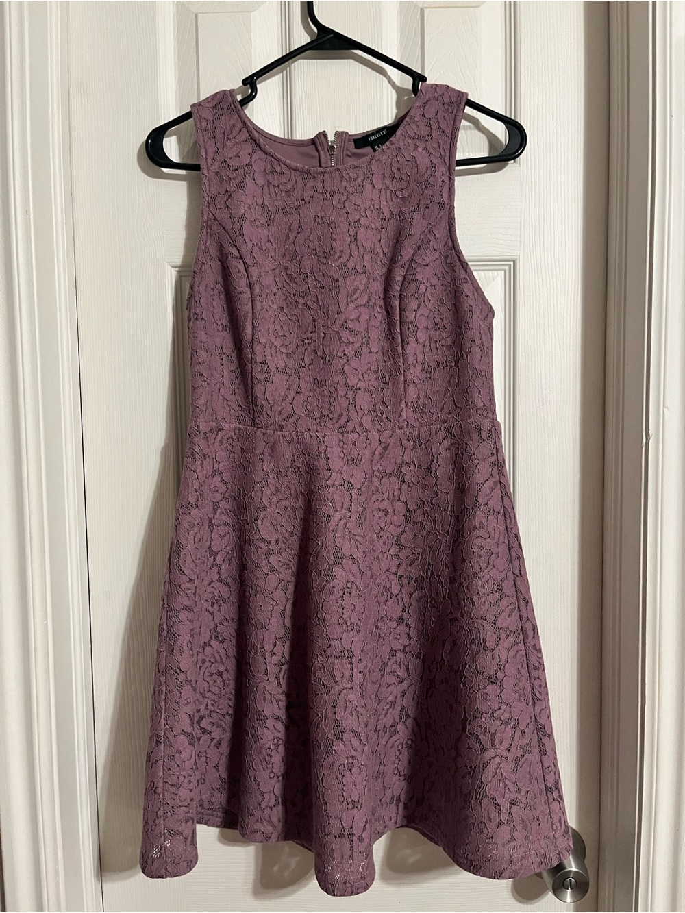 Women's Lace Fit & Flare Dress - Dusty Mauve